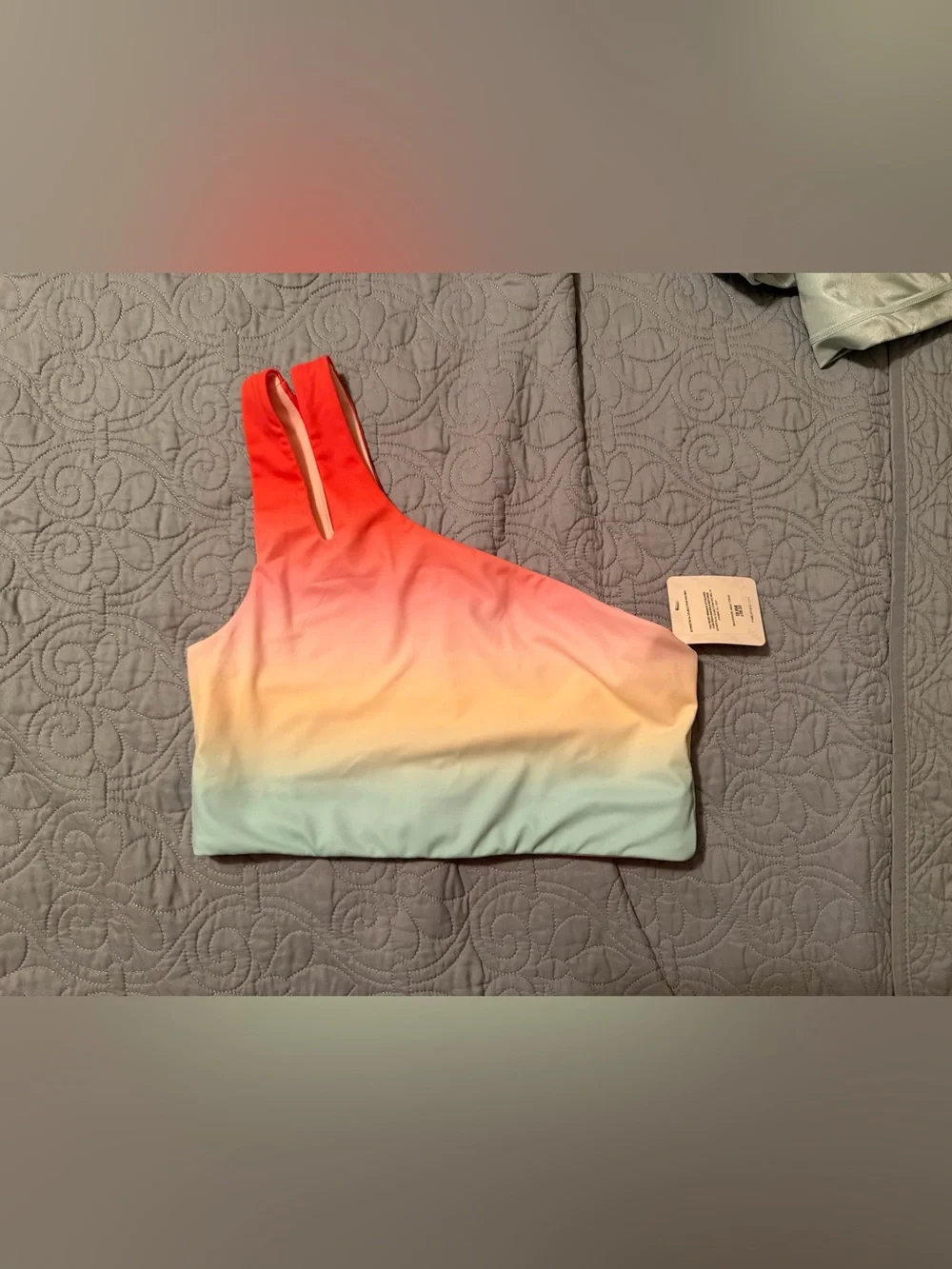 Fabletics Asymmetrical Double Strap Midi Bra Ombre All Day Size M NWT